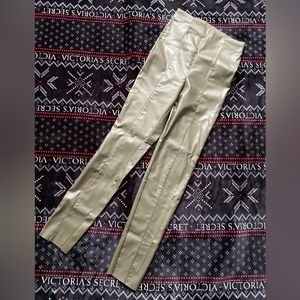 HM Faux  leather olive green leggings/skinny pants size S